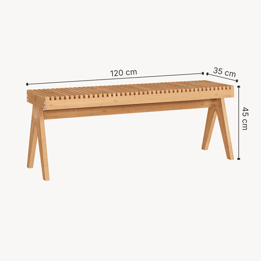 Banco Lasdarvoo 120x35x45 cm bambu natural en.casa