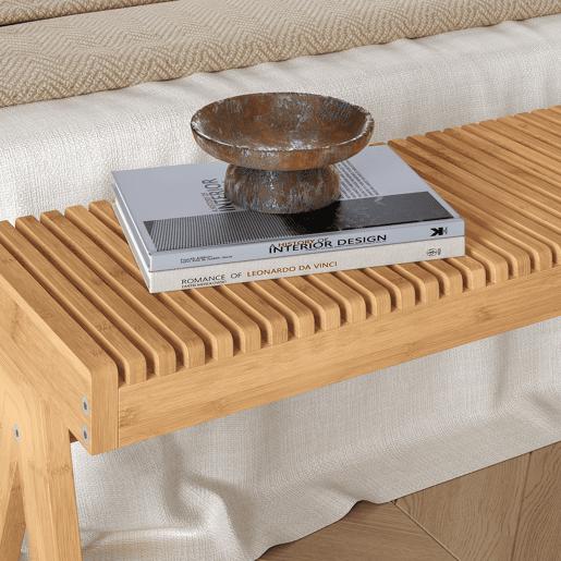 Banco Lasdarvoo 120x35x45 cm bambu natural en.casa
