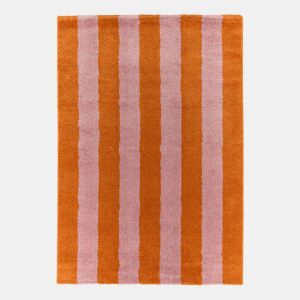 Tapete interior com riscas laranja e rosa - 230x160x20 cm