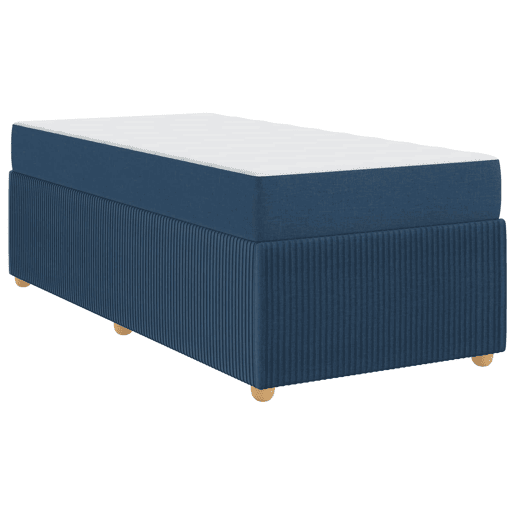 Estrutura de cama de solteiro para adultos com colchão Azul 90 x 190 cm tecido