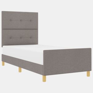 Estrutura de cama de solteiro Design, Cinzento-acastanhado 90 x 200 cm tecido