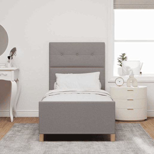 Estrutura de cama de solteiro Design, Cinzento-acastanhado 90 x 200 cm tecido