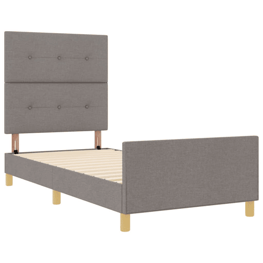 Estrutura de cama de solteiro Design, Cinzento-acastanhado 90 x 200 cm tecido