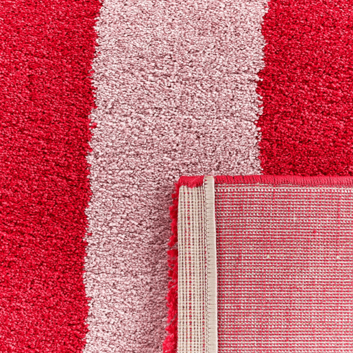 Tapete interior com riscas vermelhas e rosas - 140x80x20 cm