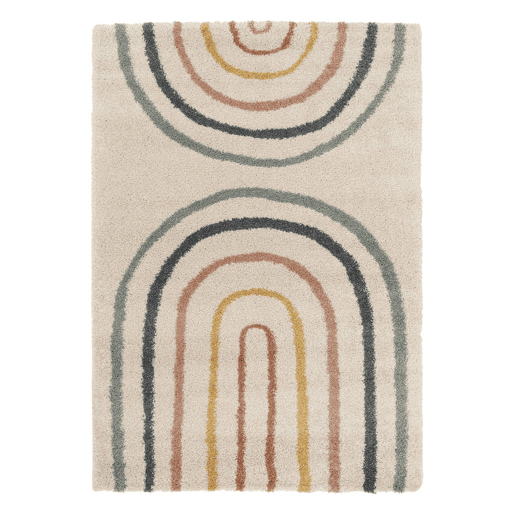 Tapete para criança com arco-íris,creme e multicolorido, Dakota, 150x80x3 cm