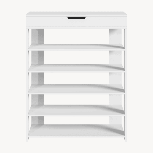 Sapateira Boppeelo com gaveta 94x75x30 cm Branco en.casa