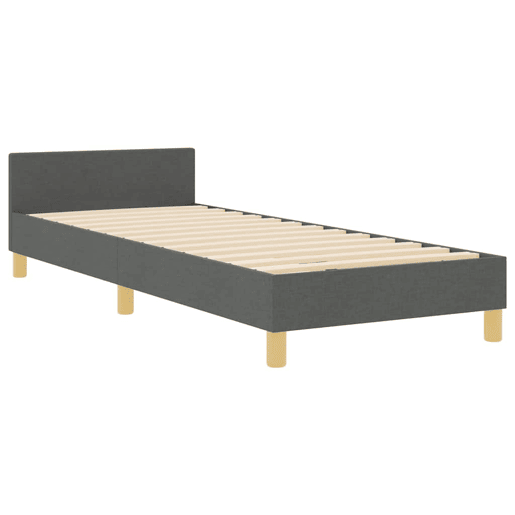 Estrutura de cama de solteiro para adultos - Cinzento escuro 100 x 200 cm tecido