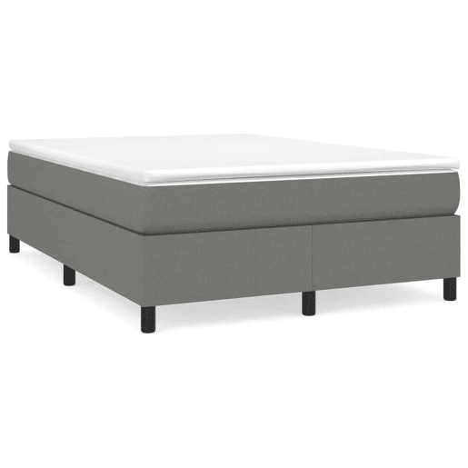 Estrutura de Cama de casal moderno com molas 140x200 cm tecido cinzento-escuro