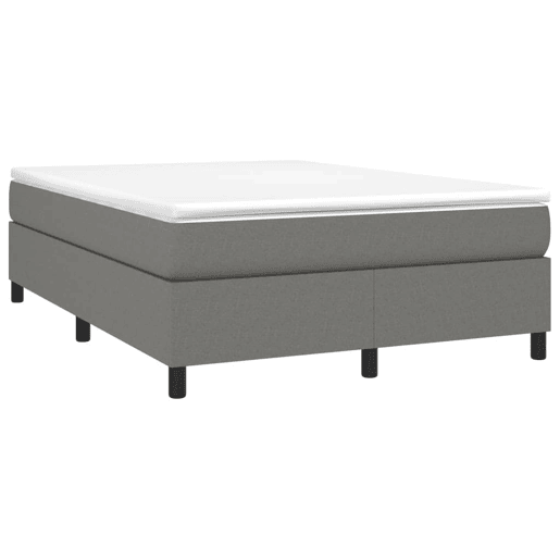 Estrutura de Cama de casal moderno com molas 140x200 cm tecido cinzento-escuro