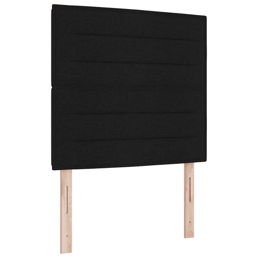 Estrutura de cama de solteiro para adultos com cabeceira Preto 90 x 200 cm tecido