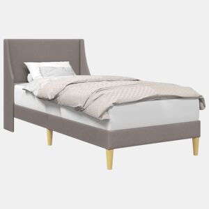 Estrutura de cama de solteiro Design, Cinzento-acastanhado 90 x 200 cm tecido