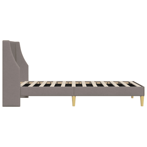 Estrutura de cama de solteiro Design, Cinzento-acastanhado 90 x 200 cm tecido