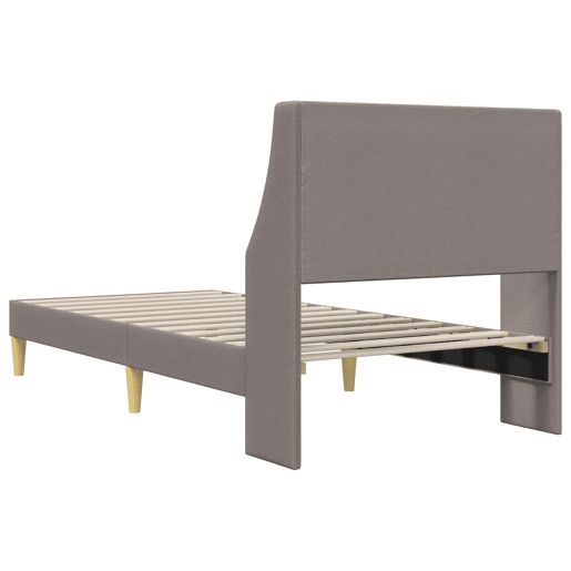 Estrutura de cama de solteiro Design, Cinzento-acastanhado 90 x 200 cm tecido