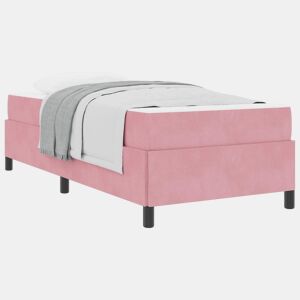 Estrutura de cama de solteiro para adultos com colchão Rosa 80 x 200 cm tecido