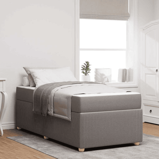 Estrutura de cama de solteiro simple Cinzento-acastanhado 80 x 200 cm tecido