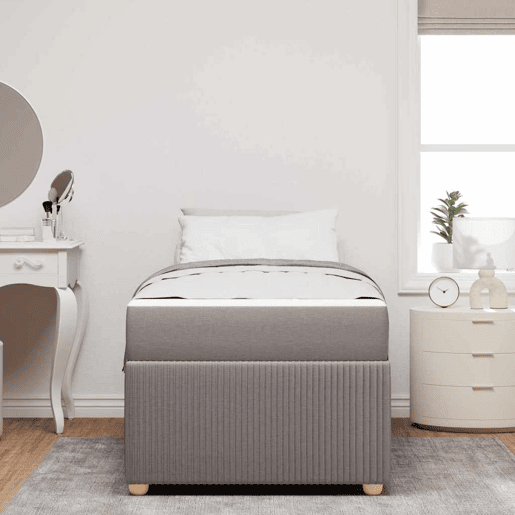Estrutura de cama de solteiro simple Cinzento-acastanhado 80 x 200 cm tecido