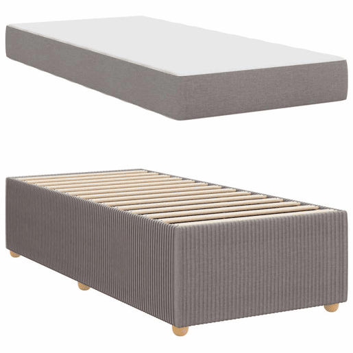 Estrutura de cama de solteiro simple Cinzento-acastanhado 80 x 200 cm tecido