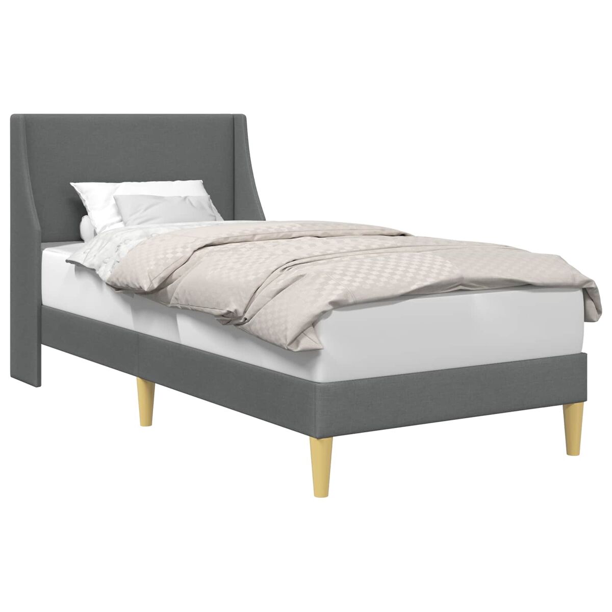 Estructura de cama simple para adultos 104x202 Gris Oscuro