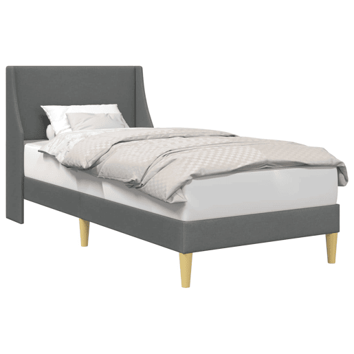 Estrutura de cama de solteiro para adultos - Cinzento Cinza Escuro 100 x 200 cm tecido