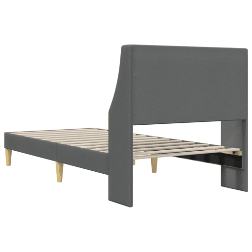 Estrutura de cama de solteiro para adultos - Cinzento Cinza Escuro 100 x 200 cm tecido