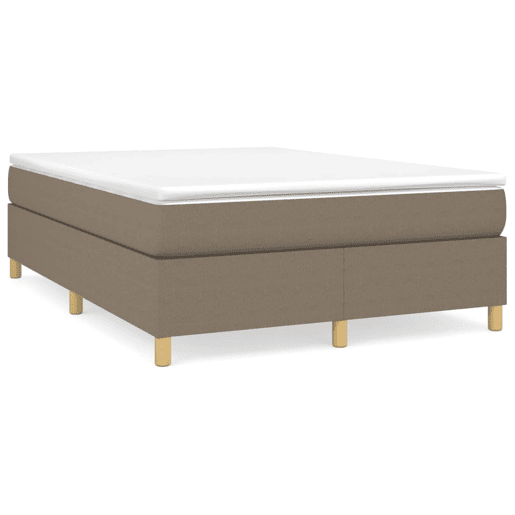 Estrutura de Cama de casal moderno com molas 140x200 cm tecido castanho-acinzentado