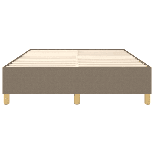 Estrutura de Cama de casal moderno com molas 140x200 cm tecido castanho-acinzentado