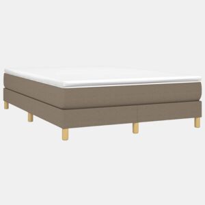 Estrutura de Cama de casal moderno com molas 140x200 cm tecido castanho-acinzentado