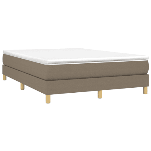 Estrutura de Cama de casal moderno com molas 140x200 cm tecido castanho-acinzentado