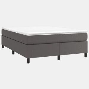 Estrutura de Cama de casal moderno com molas 140x190 cm couro artificial cinzento