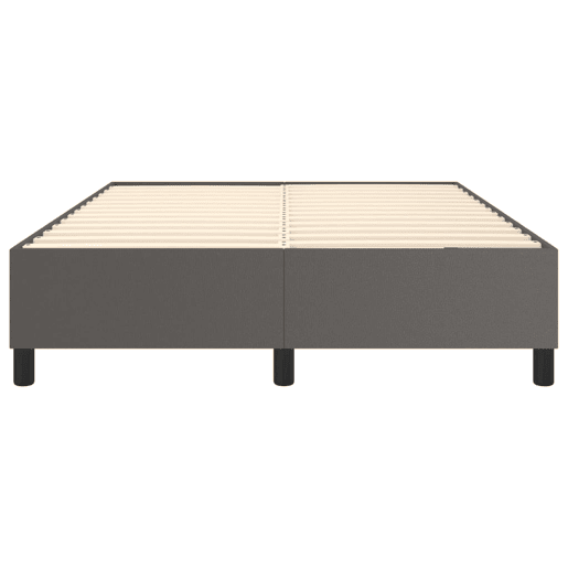 Estrutura de Cama de casal moderno com molas 140x190 cm couro artificial cinzento
