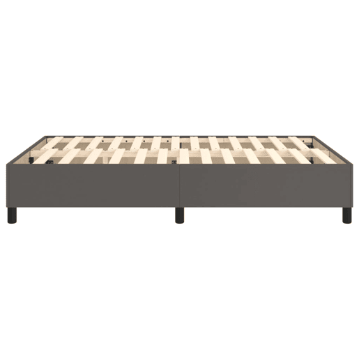 Estrutura de Cama de casal moderno com molas 140x190 cm couro artificial cinzento