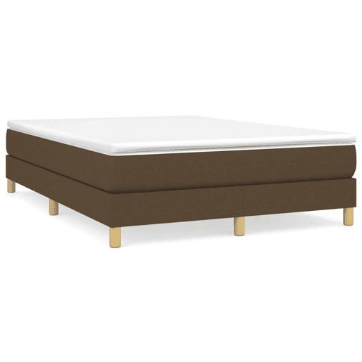 Estrutura de Cama de casal moderno com molas 140x200 cm tecido castanho-escuro