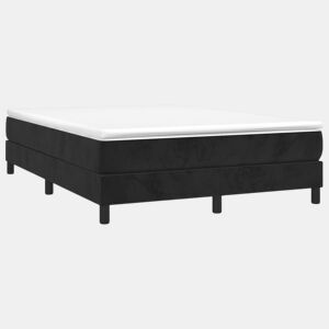 Estrutura de Cama de casal moderno com molas 140x200 cm veludo preto