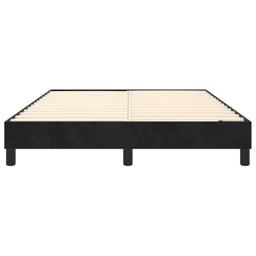 Estrutura de Cama de casal moderno com molas 140x200 cm veludo preto