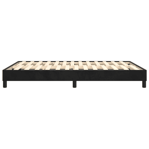 Estrutura de Cama de casal moderno com molas 140x200 cm veludo preto