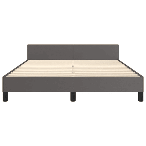 Estrutura Cama de casal para adultos c cabeceira sem colchão 140x200 cm cinzento