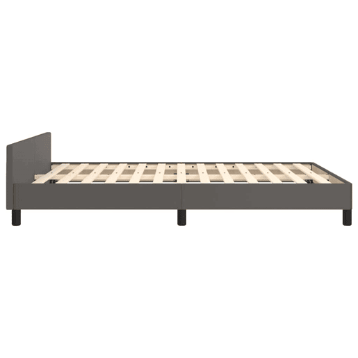 Estrutura Cama de casal para adultos c cabeceira sem colchão 140x200 cm cinzento