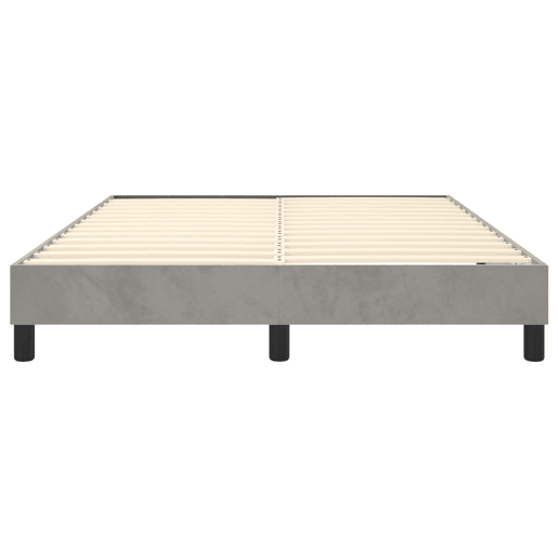 Estrutura de Cama de casal moderno com molas 140x200 cm veludo cinzento-claro