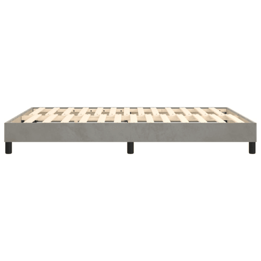 Estrutura de Cama de casal moderno com molas 140x200 cm veludo cinzento-claro