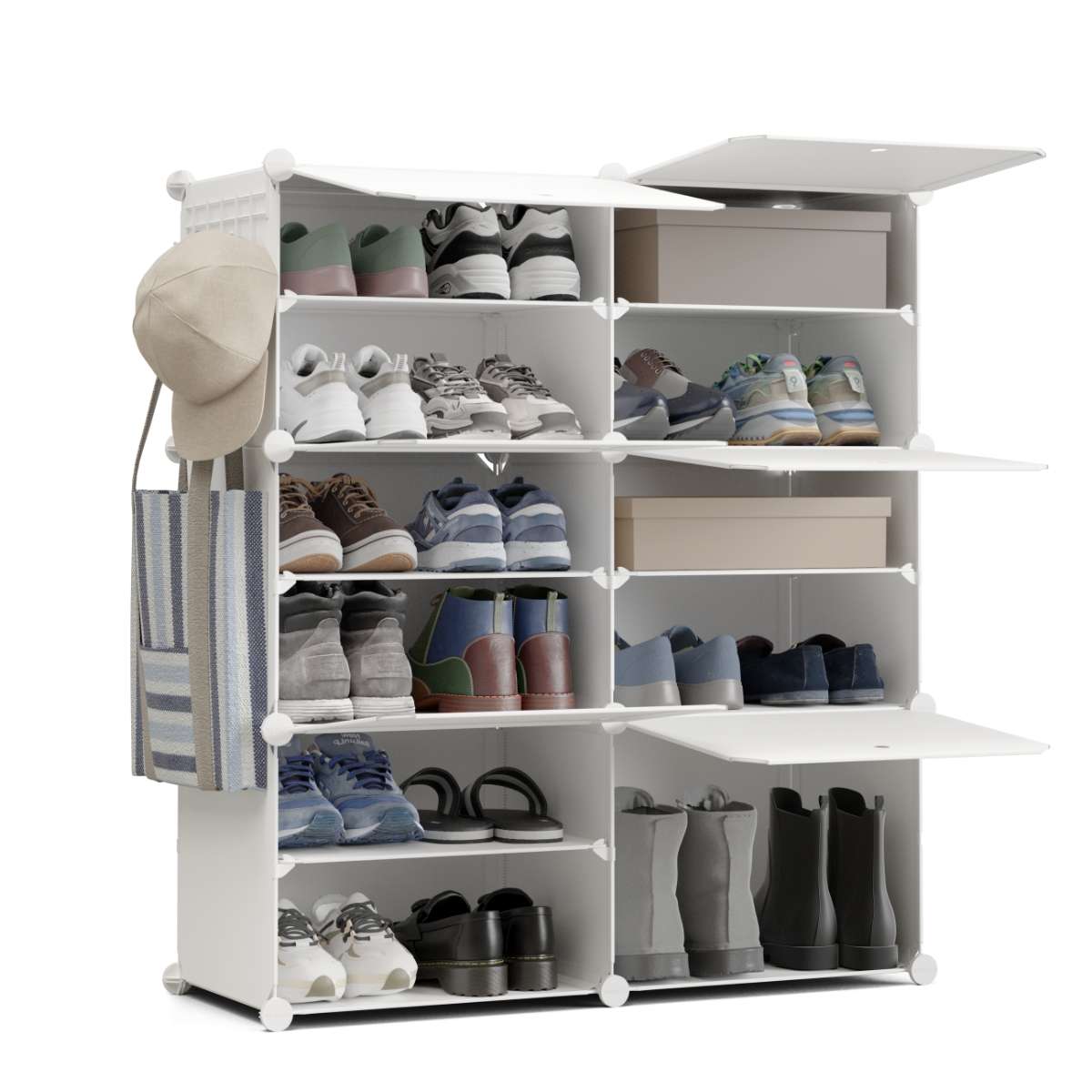 Zapateros cube c6 newlux blanco 6 compartimentos, 24 pares (83x32x95cm)