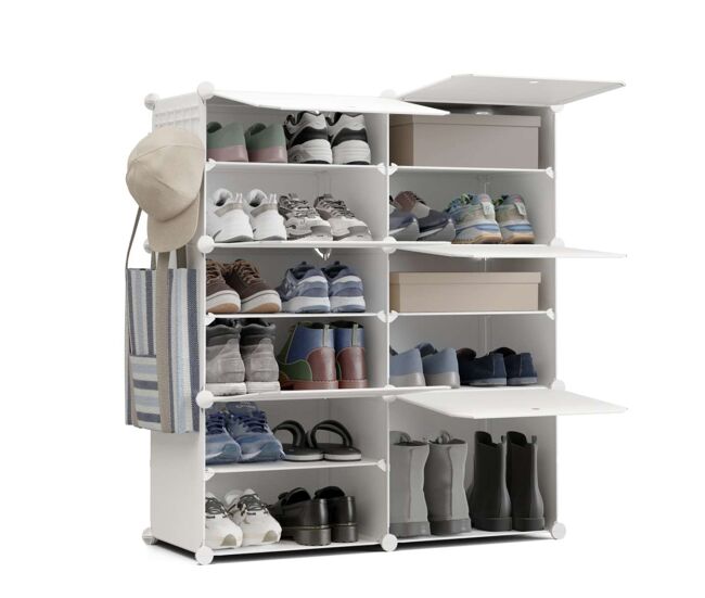 Zapateros cube c6 newlux blanco 6 compartimentos, 24 pares (83x32x95cm)