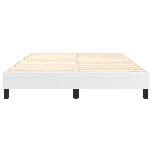 Estrutura de Cama de casal moderno com molas 140x200 cm couro artificial branco