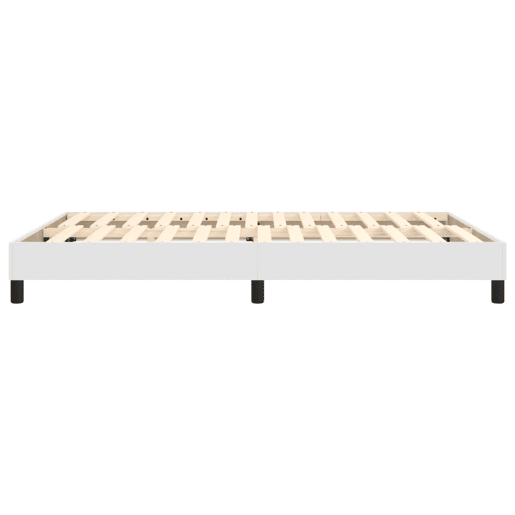 Estrutura de Cama de casal moderno com molas 140x200 cm couro artificial branco