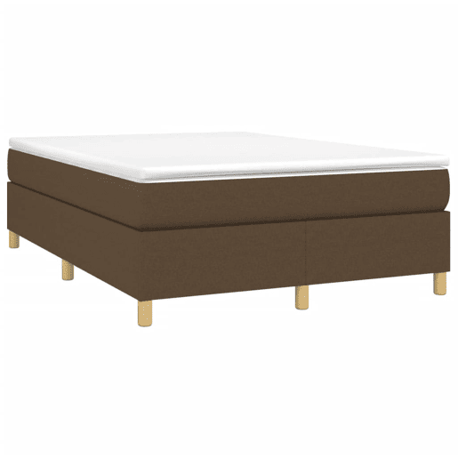 Estrutura de Cama de casal moderno com molas 140x200 cm tecido castanho-escuro