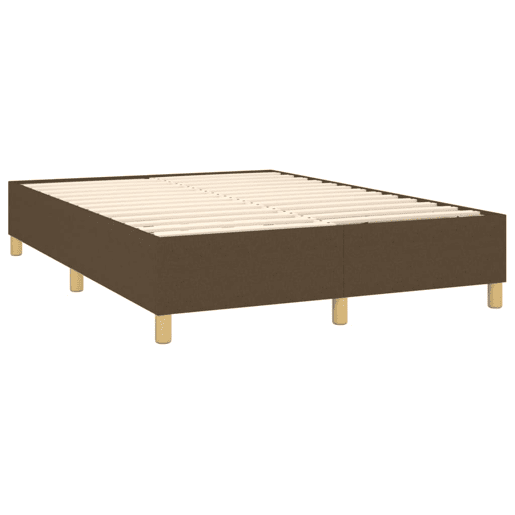 Estrutura de Cama de casal moderno com molas 140x200 cm tecido castanho-escuro
