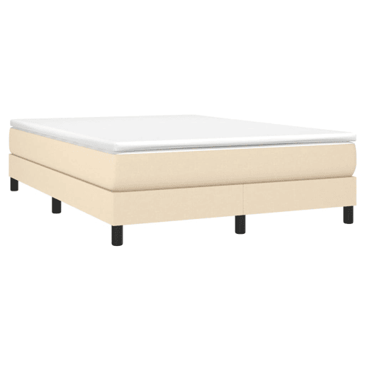 Estrutura de Cama de casal moderno com molas 140x200 cm tecido cor creme