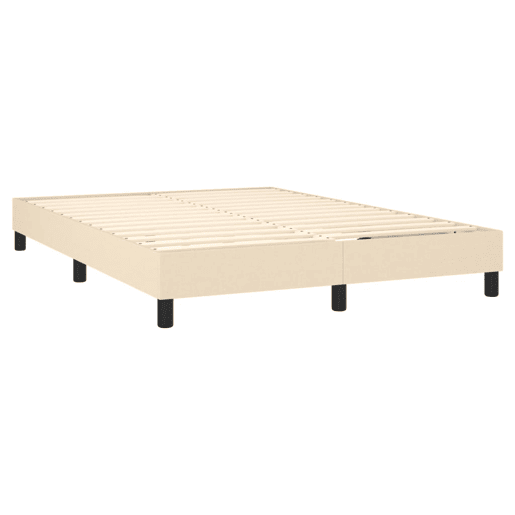 Estrutura de Cama de casal moderno com molas 140x200 cm tecido cor creme