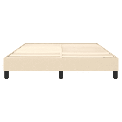 Estrutura de Cama de casal moderno com molas 140x200 cm tecido cor creme