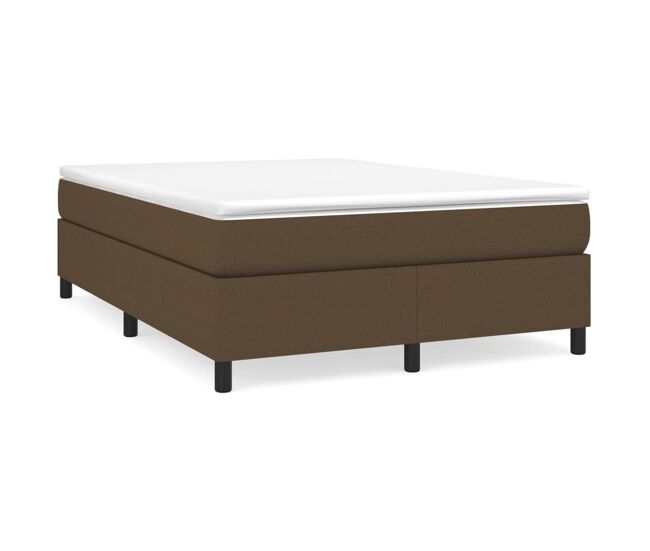 Estructura de cama doble matrimonial - con somier tela marrón oscuro 140x200 cm