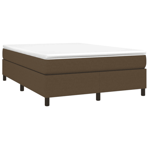 Estrutura de Cama de casal moderno com molas 140x200 cm tecido castanho-escuro